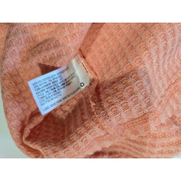 Wild Fable  Women's peach orange waffle Pullover Long Sleeve Shirt - XS - Picture 9 of 9